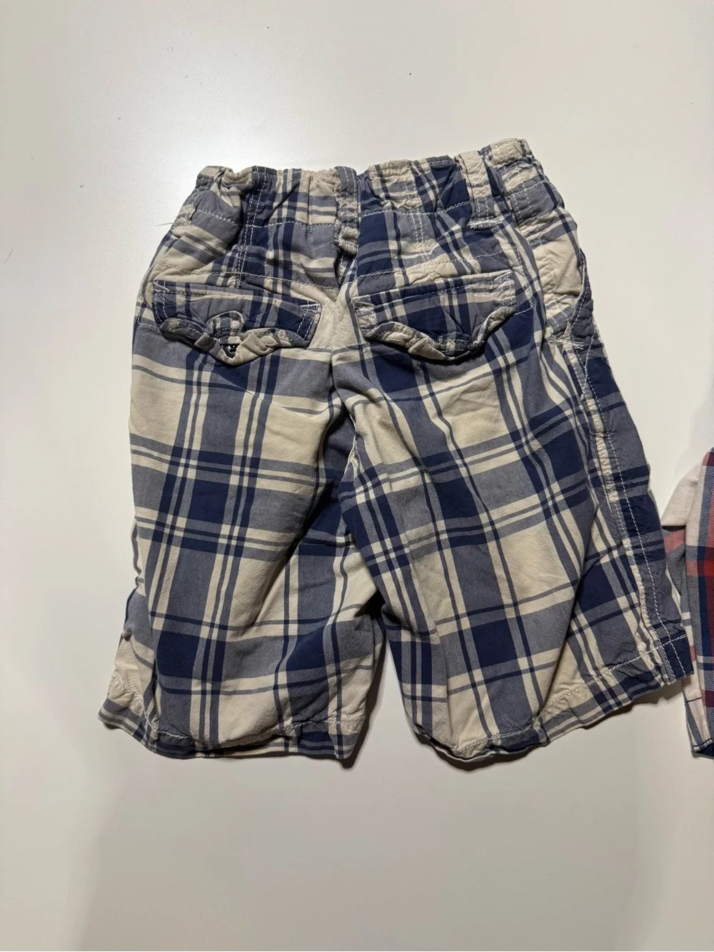 Cherokee Plaid Pull-On Shorts - Navy, Red & Cream